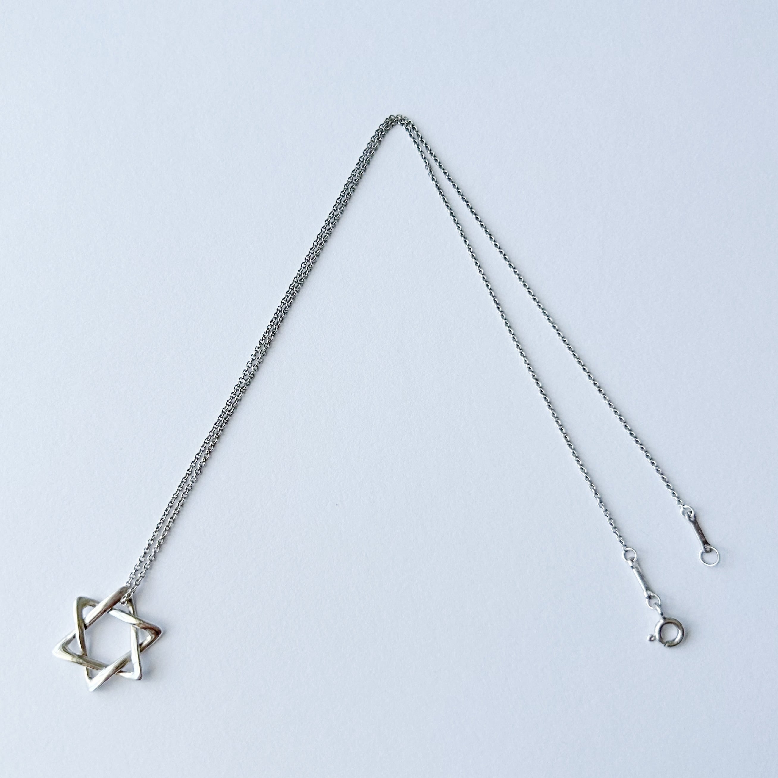 T8200】Tiffany&Co. スターオブダビデネックレス/silver925