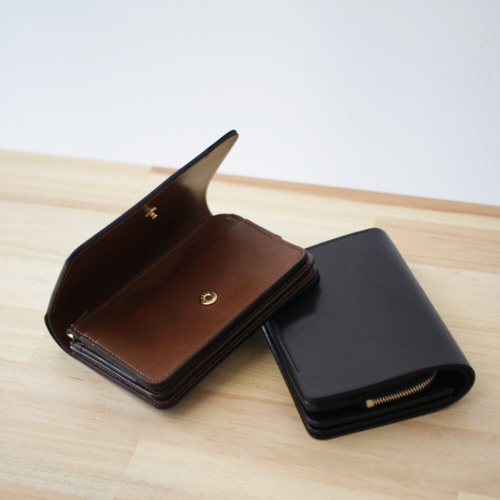 forme　short wallet cordvan　BLACK×BROWN forme（フォルメ）Short wallet（Black×Brown）Cordovan｜通販