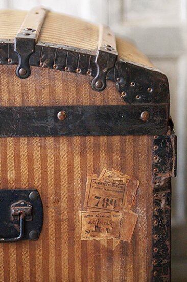 ストライプのトランク-antique steamer trunk | アンティーク