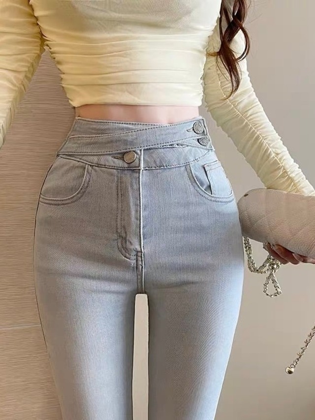 waist button denim