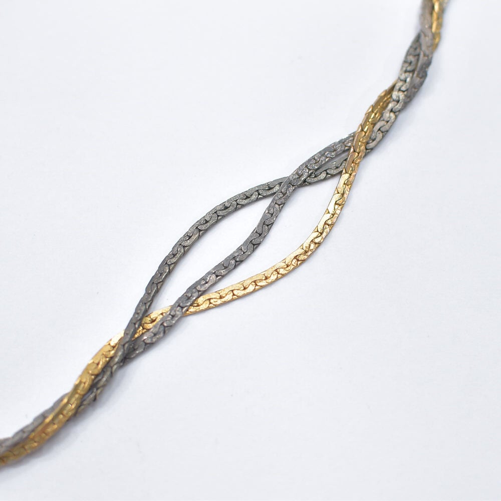 90～00s Bi-color Design ツイストチェーン ネックレス スネーク