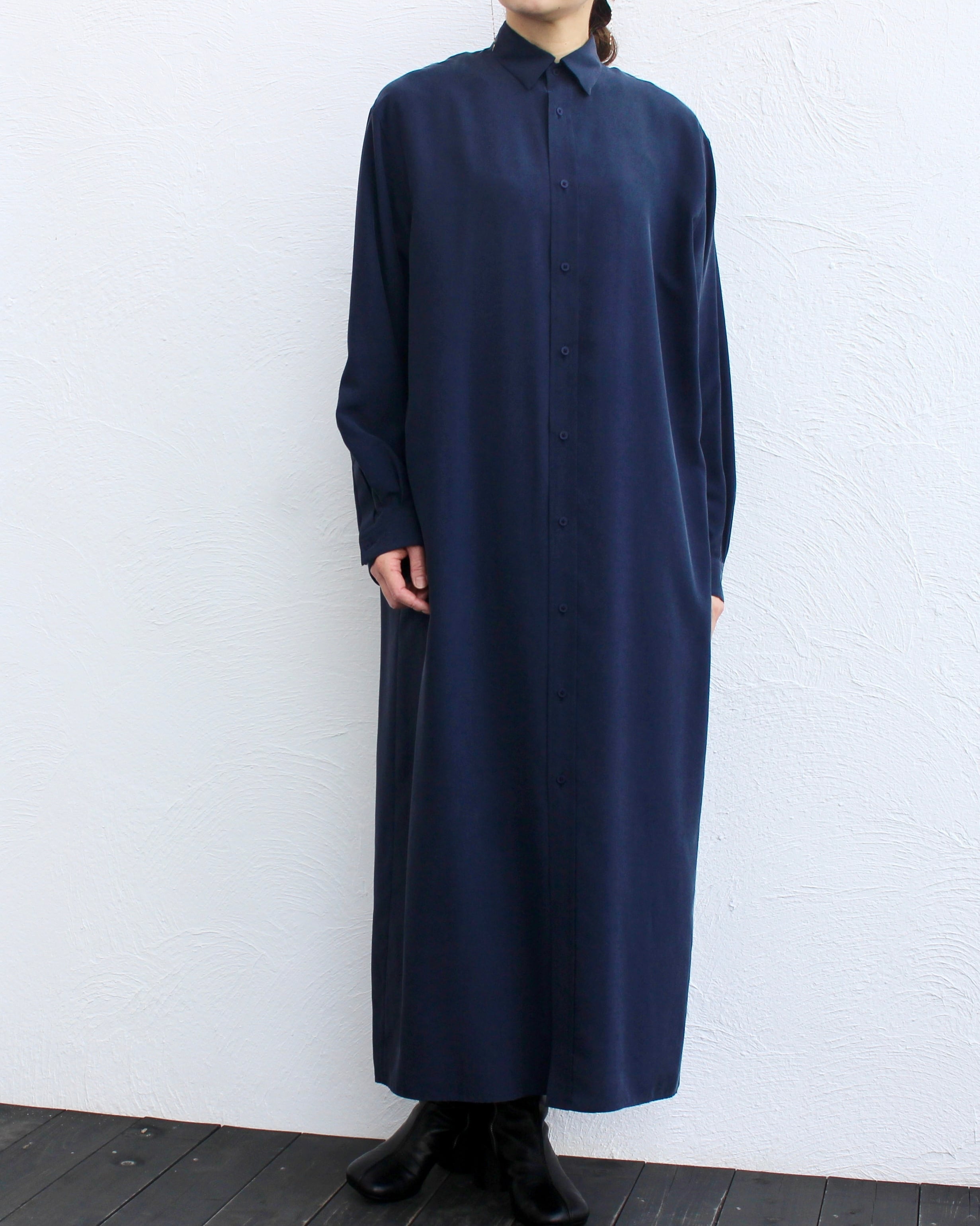 ATON/silk suede shirt one-piece