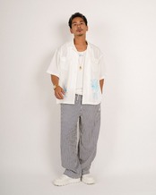 【#Re:room】CHECK PATTERN SEERSUCKER WIDE PANTS［REP326］