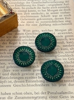 20mm Japanese ヴィンテージ ボタン グリッター グリーン 樹脂ボタン 昭和レトロ アクセサリーパーツ 装飾材 カルトナージュ
