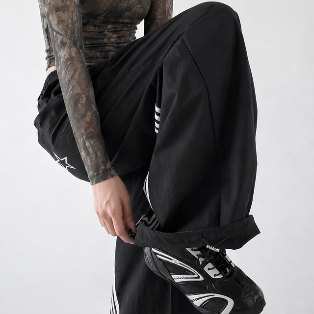 Star wide pants A00252