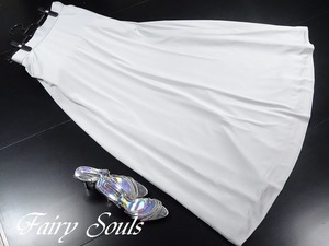 ★送料無料★（大きいサイズ）15号☆ステージシルバ－フレアロングスカート (SKN9403)