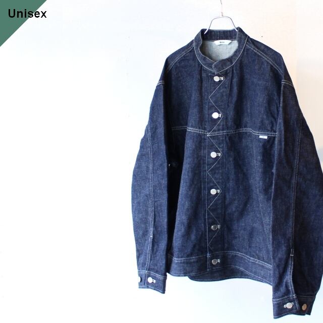 amne スタンドカラーデニムブルゾン mandarin blouson （Indigo navy