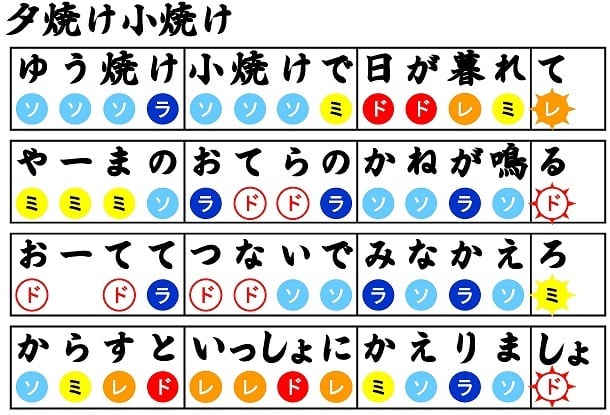 夕焼け小焼け | 音楽レクの道具箱