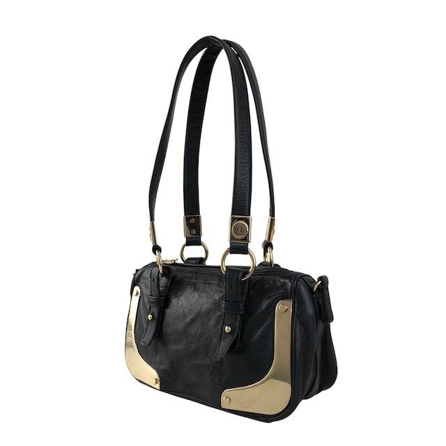 Yves Saint Laurent イヴ・サンローラン トートバッグ ブラック レザー 金具 vintage ヴィンテージ オールド 3tiyps
