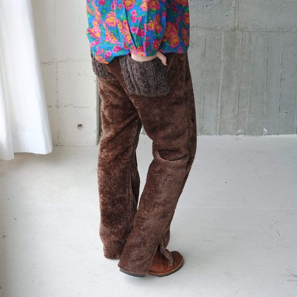 エコファーフリースフレアパンツ(21w-19)ダークブラウン