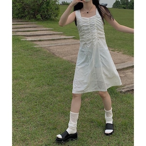 [Anyonemore] May Shirring Midi Dress (2color) 正規品 韓国ブランド 韓国通販 韓国代行 韓国ファッション ワンピース