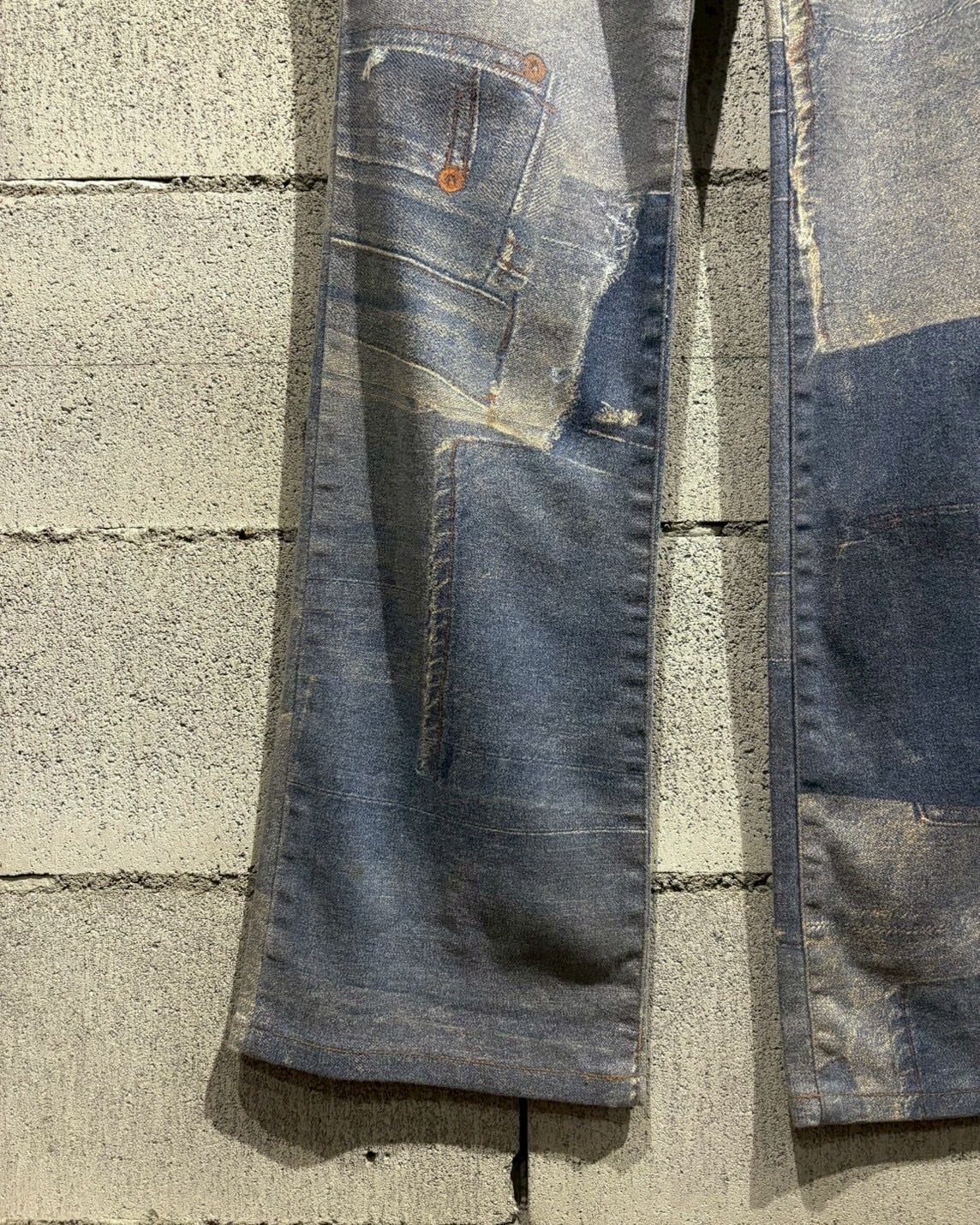 Just Cavalli ジャストカヴァリパッチワーク柄 パンツ 26/40美脚 Caka otto】 “Just Cavalli” Patch Work Design Vintage Flare Denim