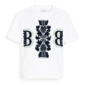 BARRIE　CROPPED LOGO TEE　WHITE MIST GREEN NAVY