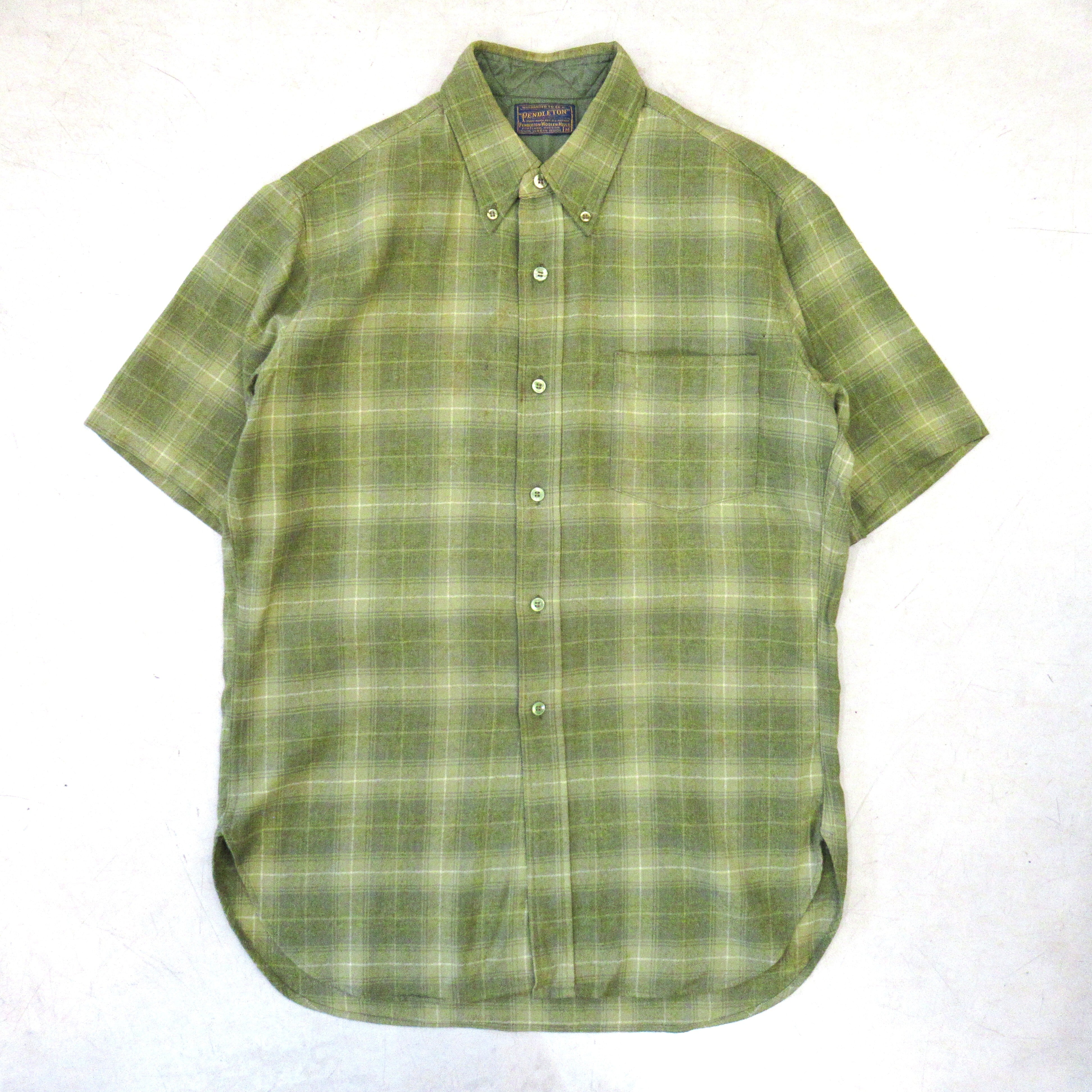 50S PENDLETON OMBRE B/D S/S Wool Shirt 【M】 | drop by