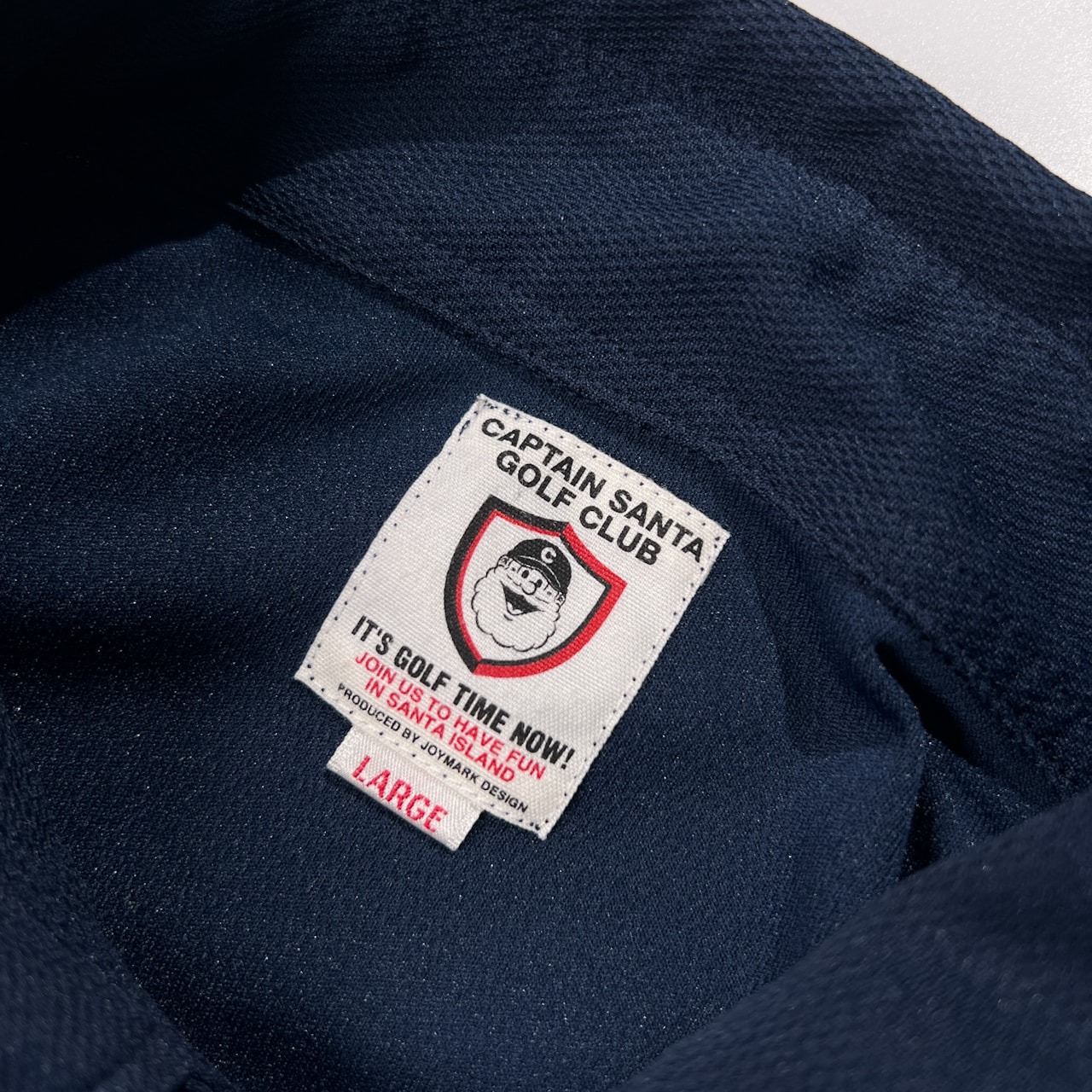 CAPTAIN SANTA キャプテンサンタ GOLF CLUB メッシュ BD 半袖 ポロシャツ サイズ L /ネイビー/ジョイマークデザイン/日本製