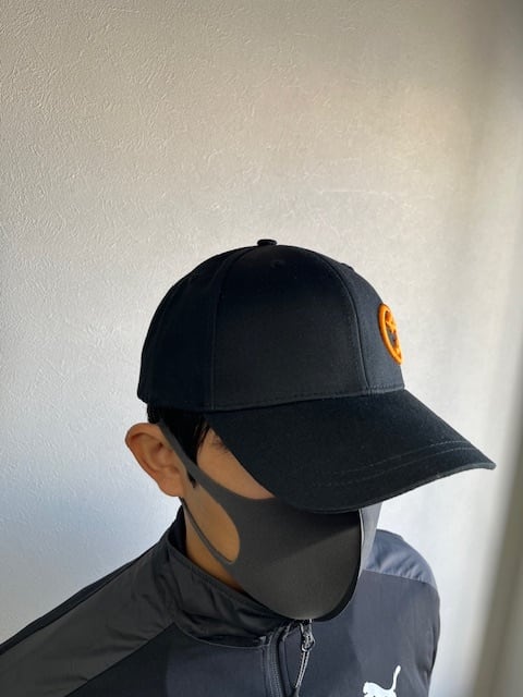 SQUADオリジナルキャップ BLACK×ORANGE 数量限定 ワッペンカスタム選択