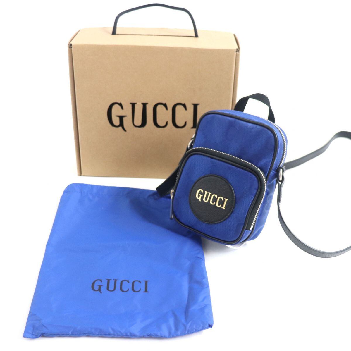 GUCCI ダークブルー ショルダーバッグ 保存袋付き GUCCI ダークブルー ショルダーバッグ 保存袋付き