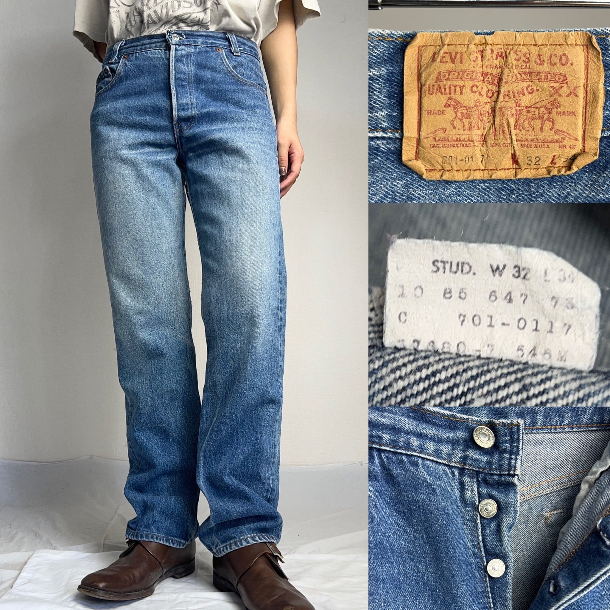 80's Levi's 701 USA製 STRAIGHT DENIM PANTS W32【TA042711 ...