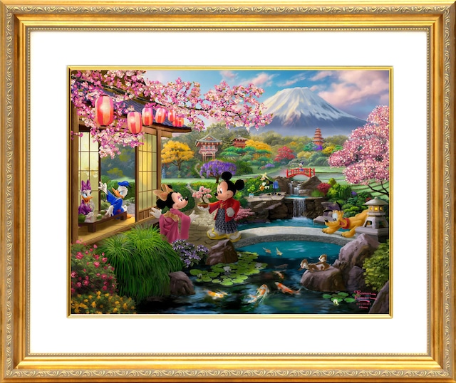 ディズニー絵画「ミッキー＆ミニー/イン ジャパン」作品証明書 展示用 