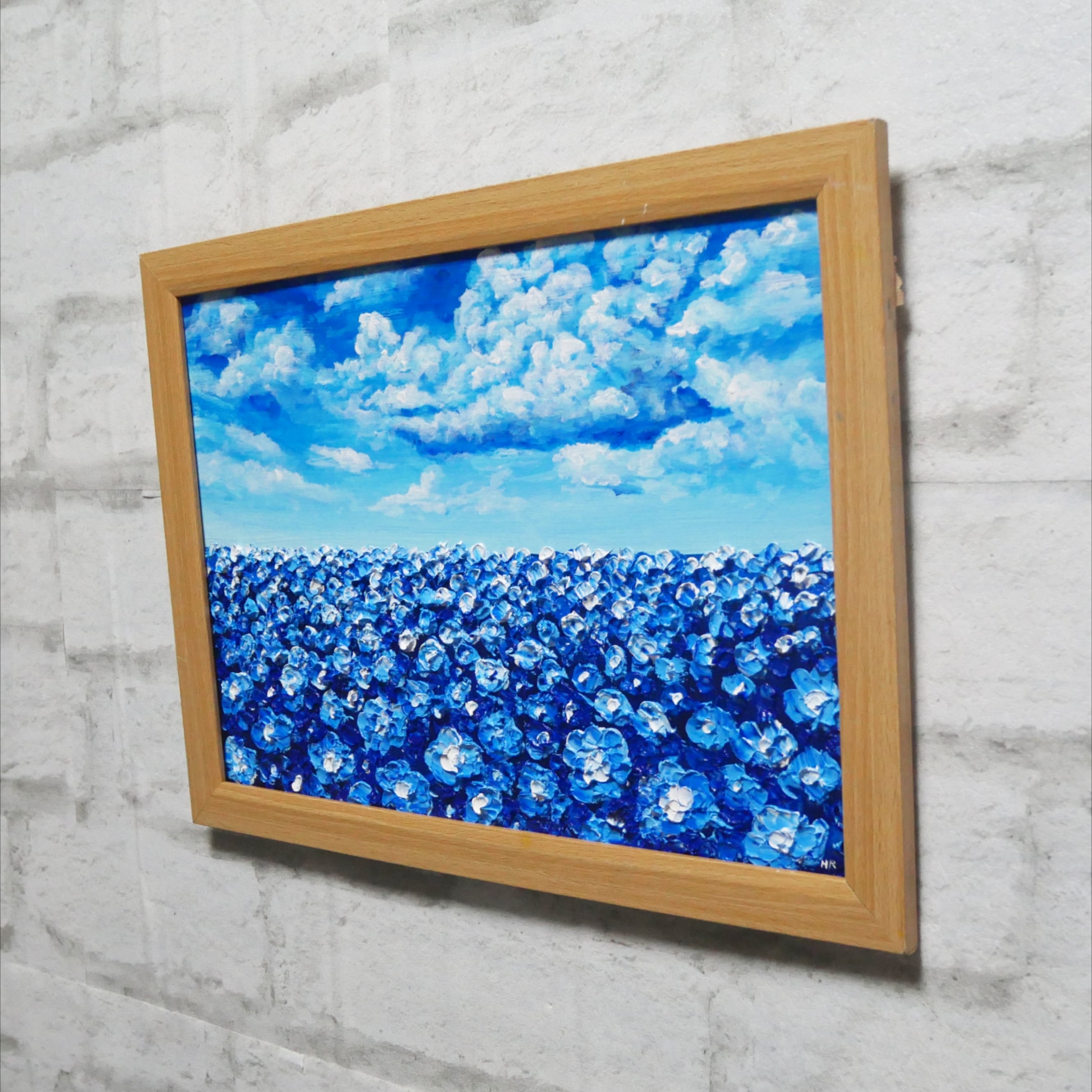 油絵 油彩 油彩画 絵 絵画【青空と雲のネモフィラ】 | HIROSHI1990 油絵 油彩 油彩画 絵 絵画【青空と雲のネモフィラ】 | HIROSHI1990