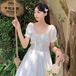 ✞ スカート ラウンドネックスリーブビーズ リボンウエストすっきり☆着痩せ スウィート ✞ゴスロリ SM ミリ 甘ロリ クラロリ 和ロリ エレガント 黒ロリ 姫ロリ 華ロリ BB-BB2433659