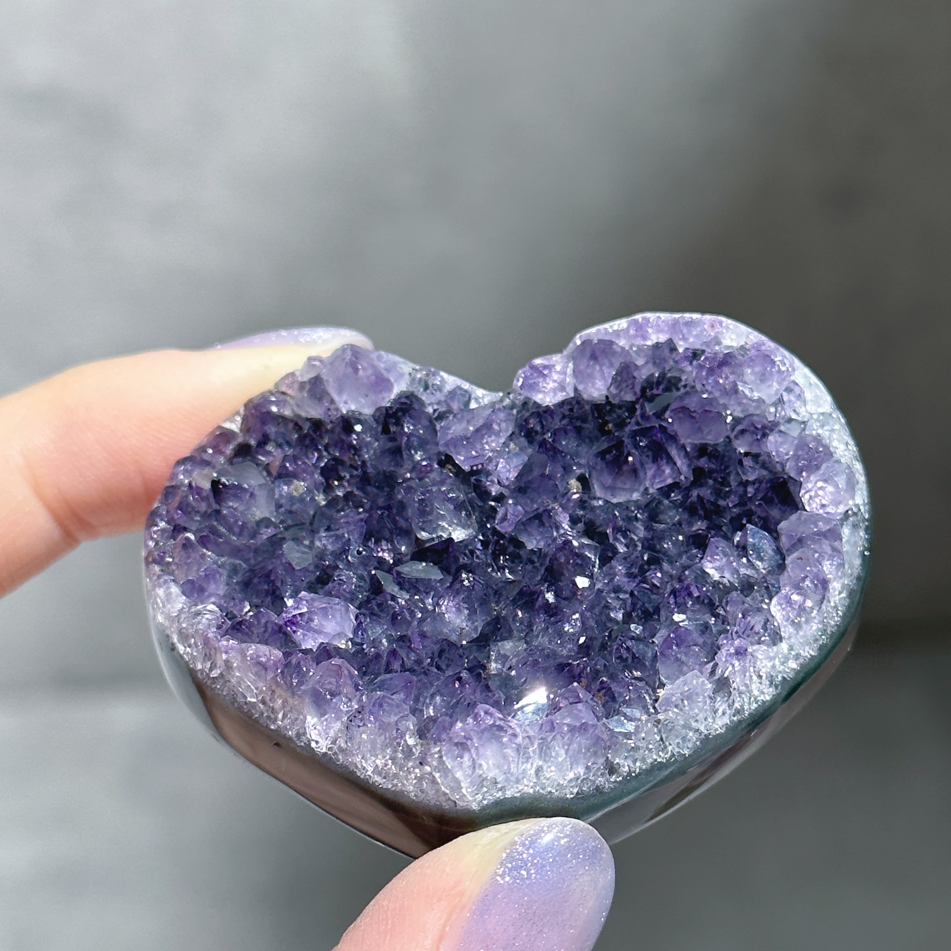 台座付き♡アメジスト ハート型31◇Amethyst◇天然石・鉱石 台座付き♡アメジスト ハート型31◇Amethyst◇天然石・鉱石