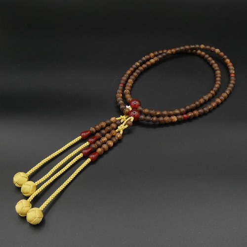 黒星月菩提樹　尺二本連　瑪瑙仕立