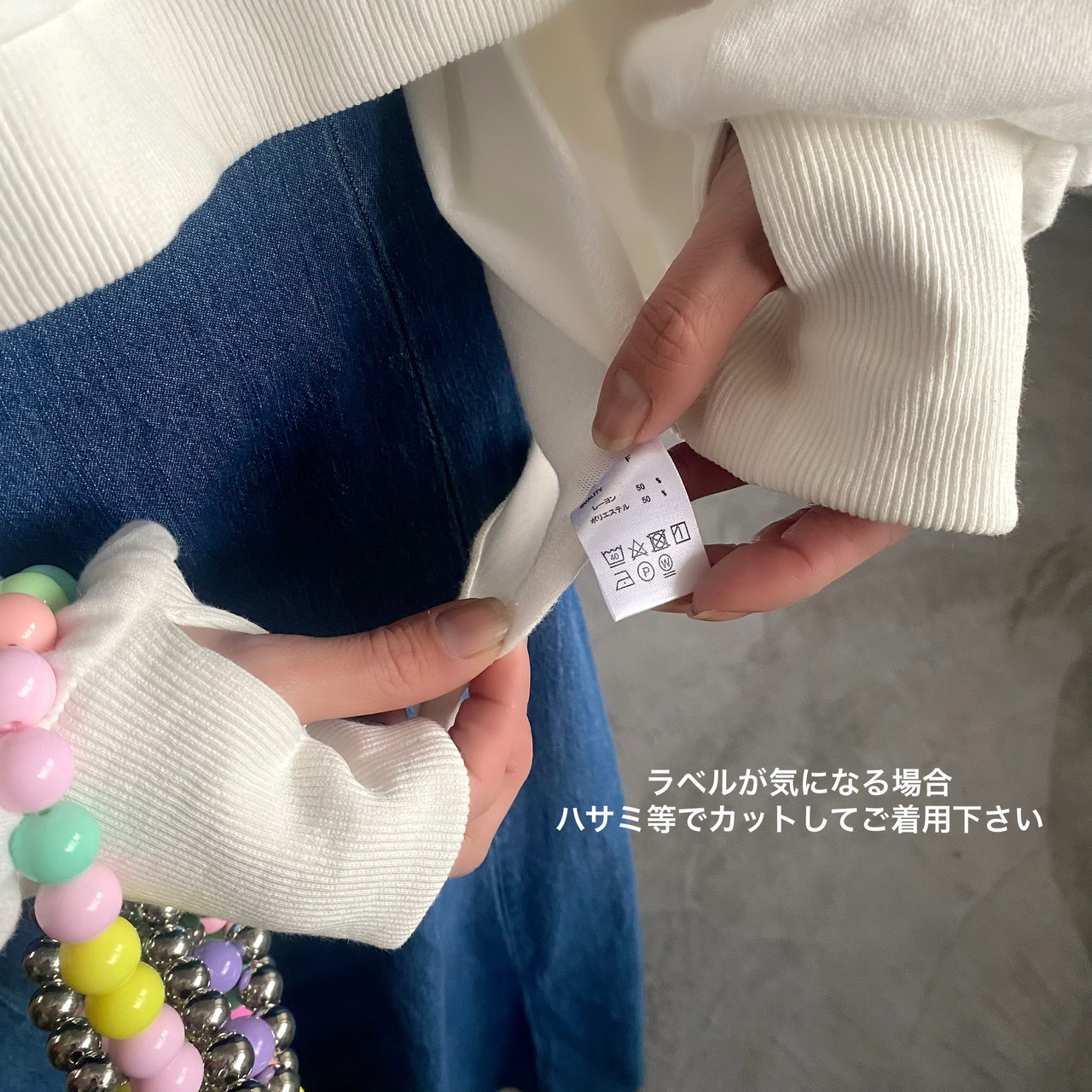 《防シワ素材》 Finger design balance crew neckリブ切替シャツスウェット／／pink
