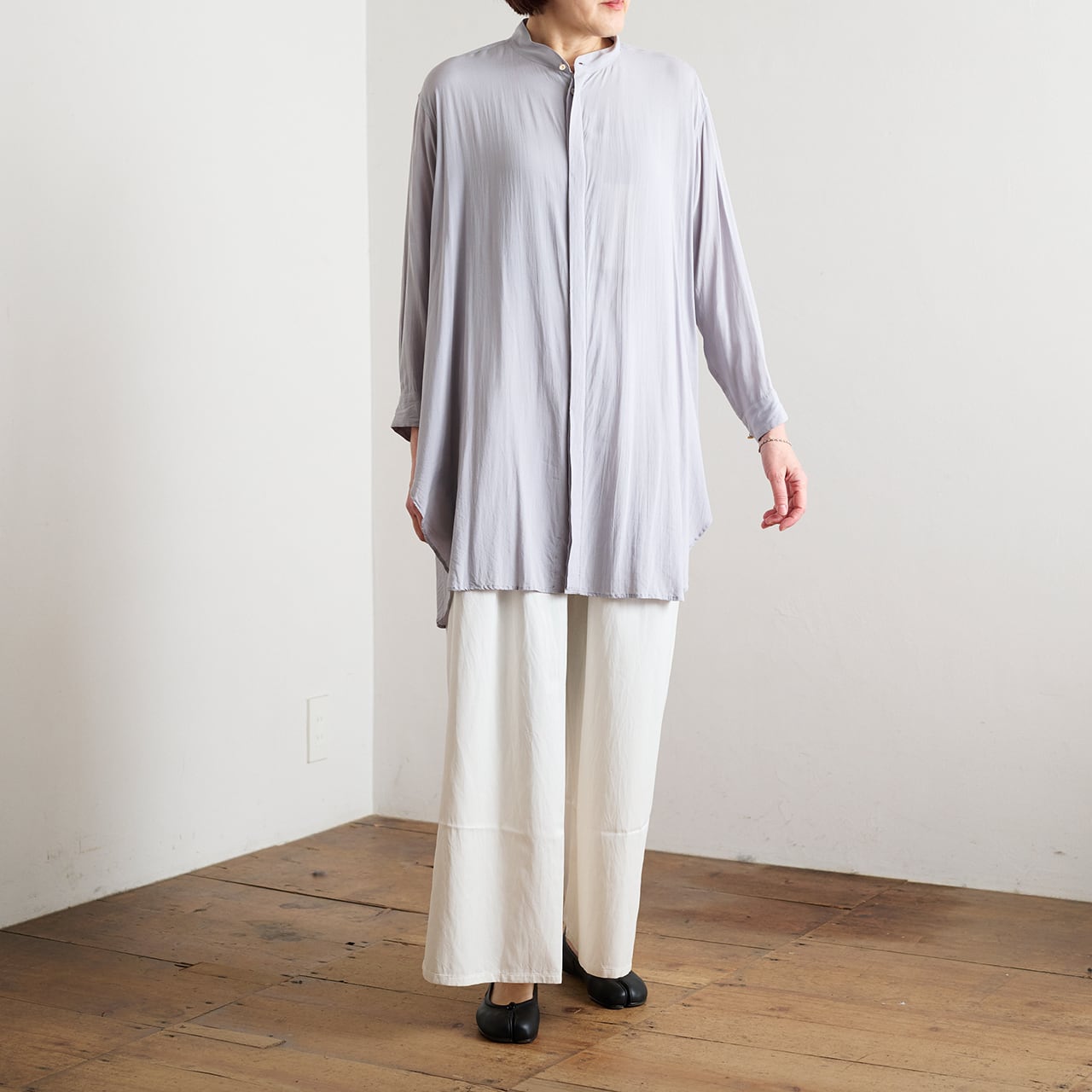suzuki takayuki スズキタカユキ gathered pants Ⅰ off white | les