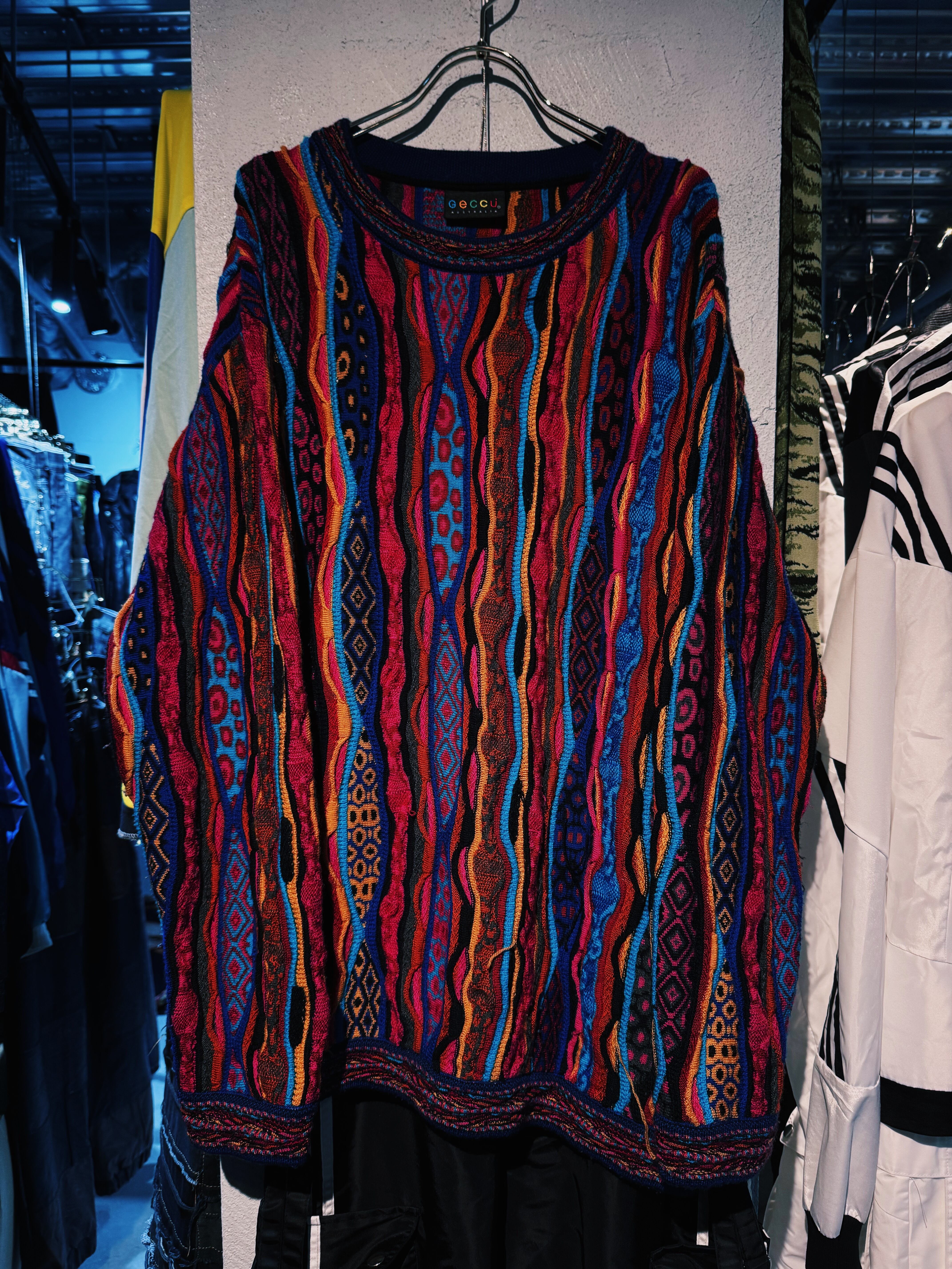 【D4C】Euro vintage mulch color 3D design knit pullover