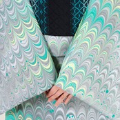 「星影の鳥」ピーコック柄×ドット〜洗えるきもの（シルジェリー格子柄）〜