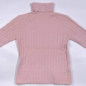 カシミヤ100% tutti colori トゥッティコローリ リブ編み タートルネック 半袖 ニット セーター 40/うすピンク レディース
