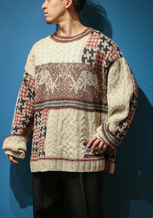 “Eddie Bauer” EBTEK patchwork pattern knit