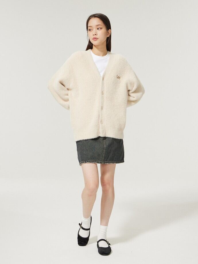 ☆ZEROBASEONE リッキー 着用！！【LEE】Hair V-neck cardigan sand