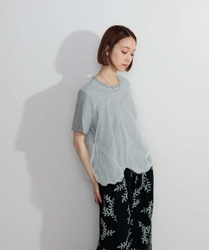 2605147 オーバーチュールスカラップTシャツ gray