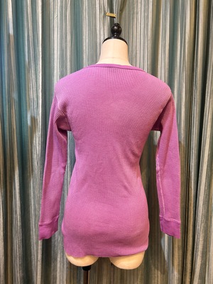 garment dye thermal purple & yellow button
