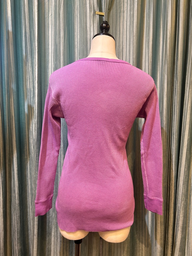 garment dye thermal purple & yellow button