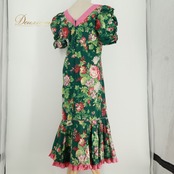 フラダンス 衣装 Princess Kaiulani プリンセスカイウラニ ワンピース ドレス グリーン系 ハワイ製 花柄 植物柄 ハワイアンプリント フリル リボン 緑 赤 ピンク 白 ハワイアンダンス ハワイアン アロハ フラ ダンス レッスン 練習 華やか 鮮やか かわいい おしゃれ 上品 大人っぽい ピンク系 レッド系 ホワイト系