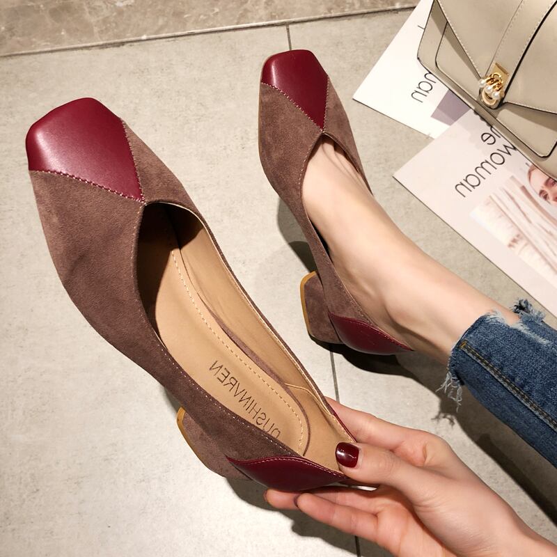 レディーススプリングスタンダードレッド 靴 シューズ レトロ 春物 スクウェア 部族の婦人靴4016268