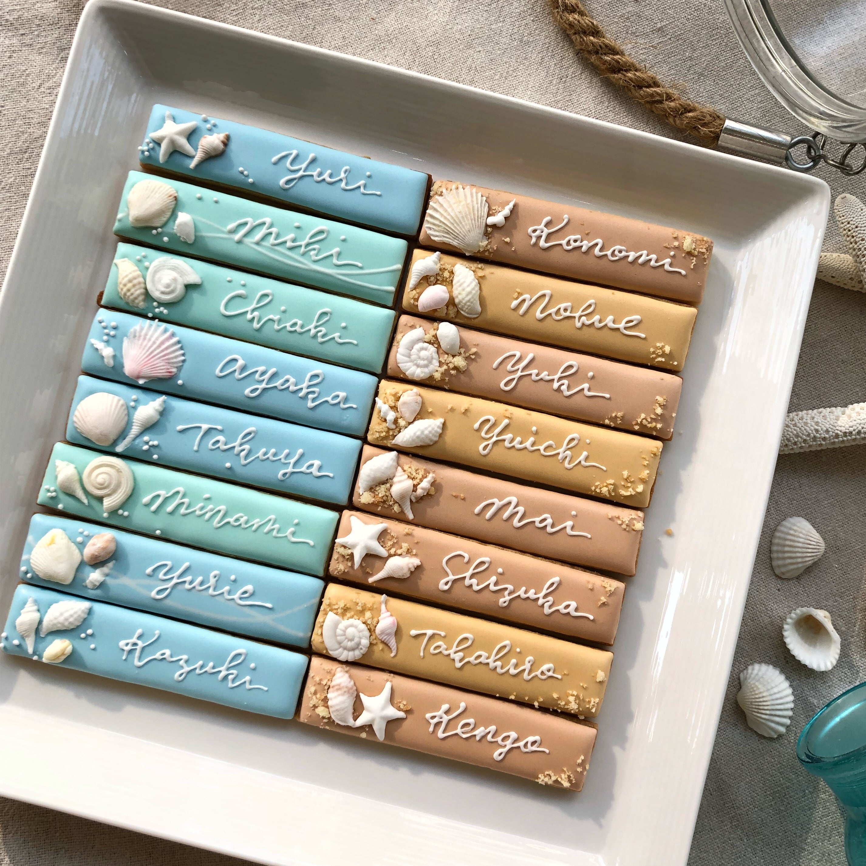 Cookie Bars Shell 席札アイシングクッキー単品 10本単位でご購入ください 475 Sunbaked Sweets