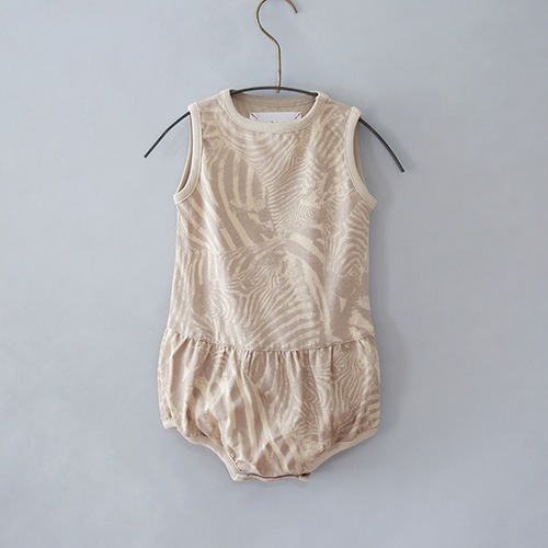 Real zebra TEX rompers /   baby XS(85)  /  Beige