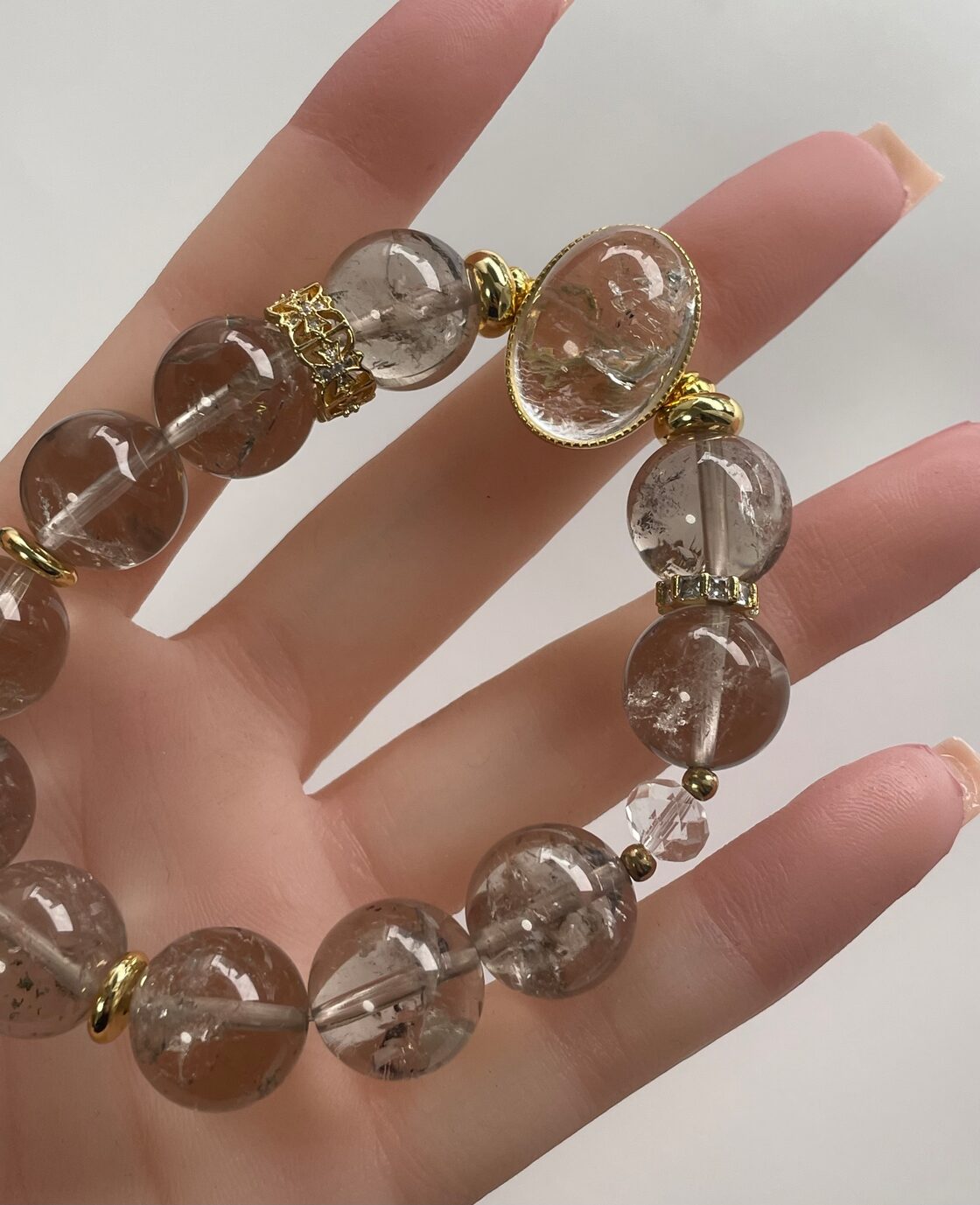 古代の水入り水晶 エレスチャルスモーキークォーツ デザイン 