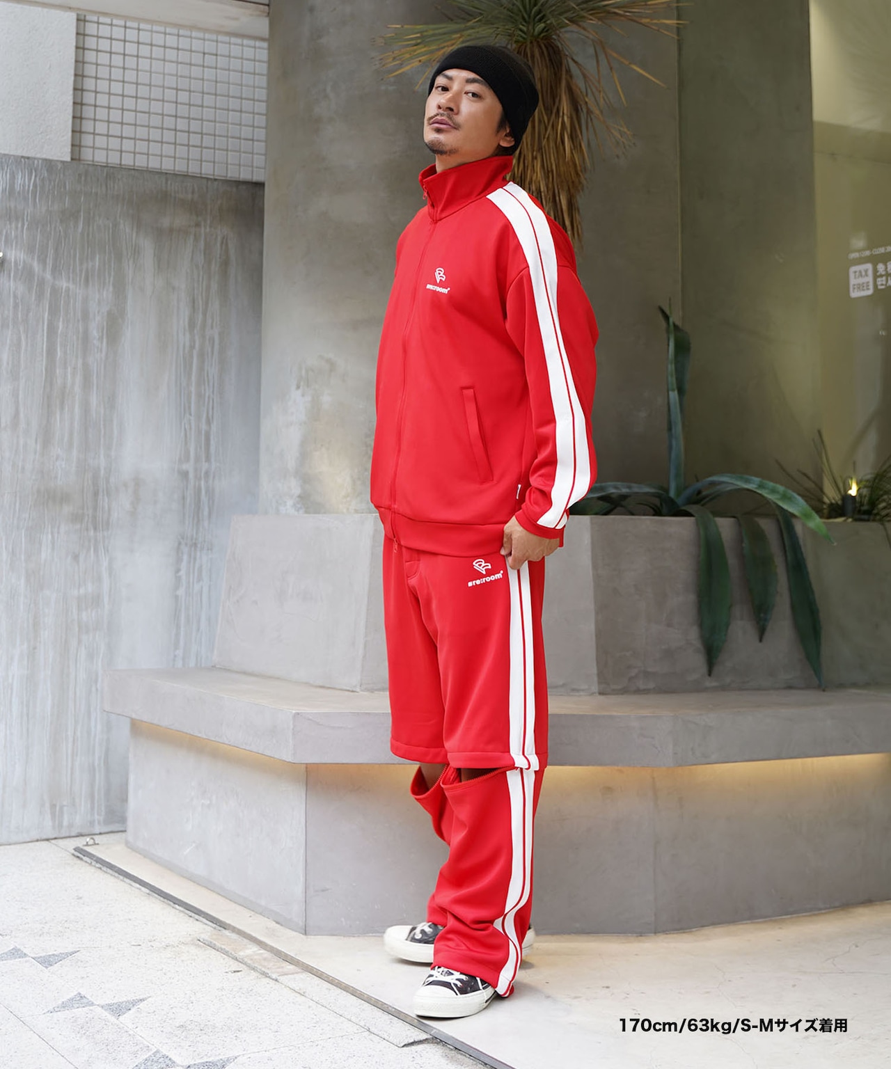 【#Re:room】SIDE LINE 2WAY WIDE TRACK PANTS［REP227］