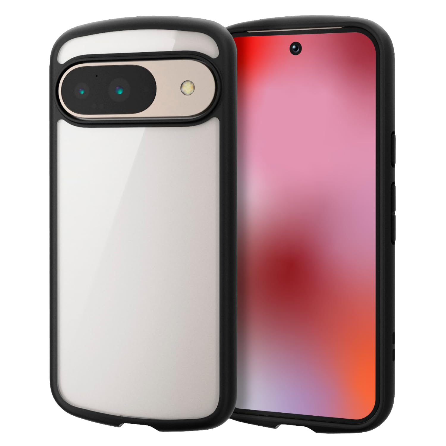 エレコム Google Pixel 9 / 9 pro ケース ハイブリッド カバー 衝撃吸収 軽量 薄型 カメラレンズ保護設計 ワイヤレス充電可 ストラップホール付 ストラップホールシート付 TOUGH SLIM LITE ブラック PM-P242TSLFCBK