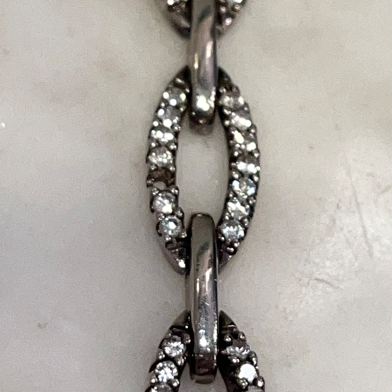 vintage silver oval link chain bracelet