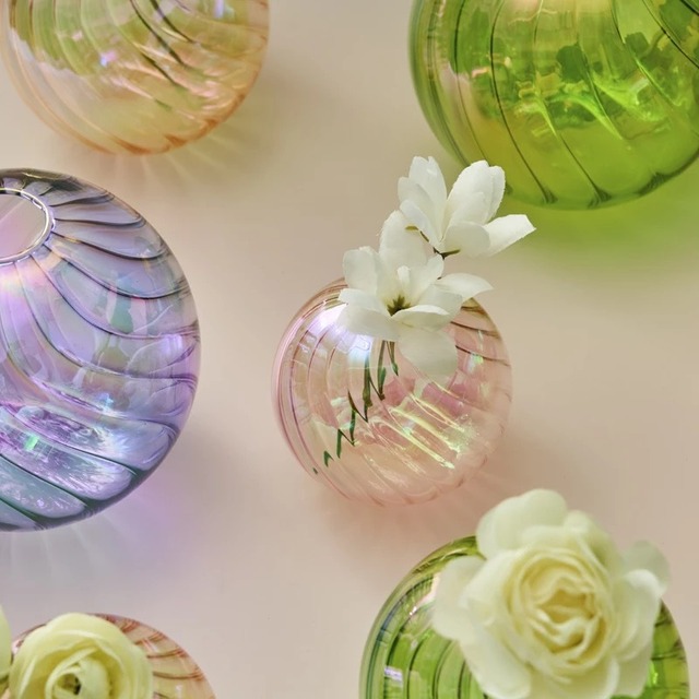 Glass Flower Vase S5色 ガラスフラワーベース 球形 丸型 北欧デザイン アート 花瓶 Shyshi Official 輸入雑貨販売