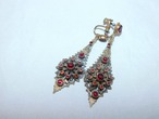 ルビー色イヤリング(ビンテージ)  ruby color vintage earrings