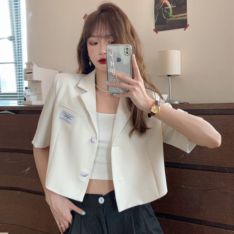 ショートジャケット サマー薄手レッド ストリート 夏物 試着室26136592221