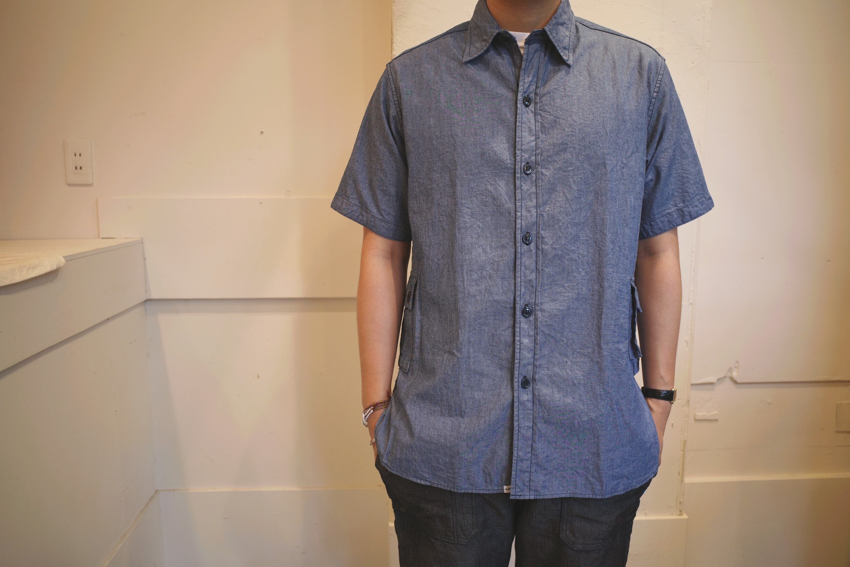 SASSAFRAS(ササフラス) / G.D.U Shirt 1/2 - Blue-