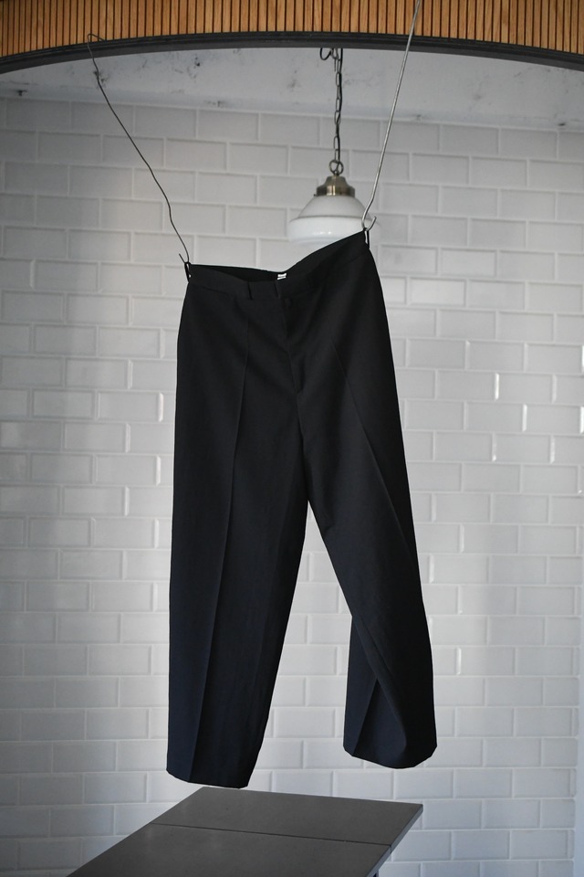 blurhms / Wool Gabardine Trousers (BlackNavy)